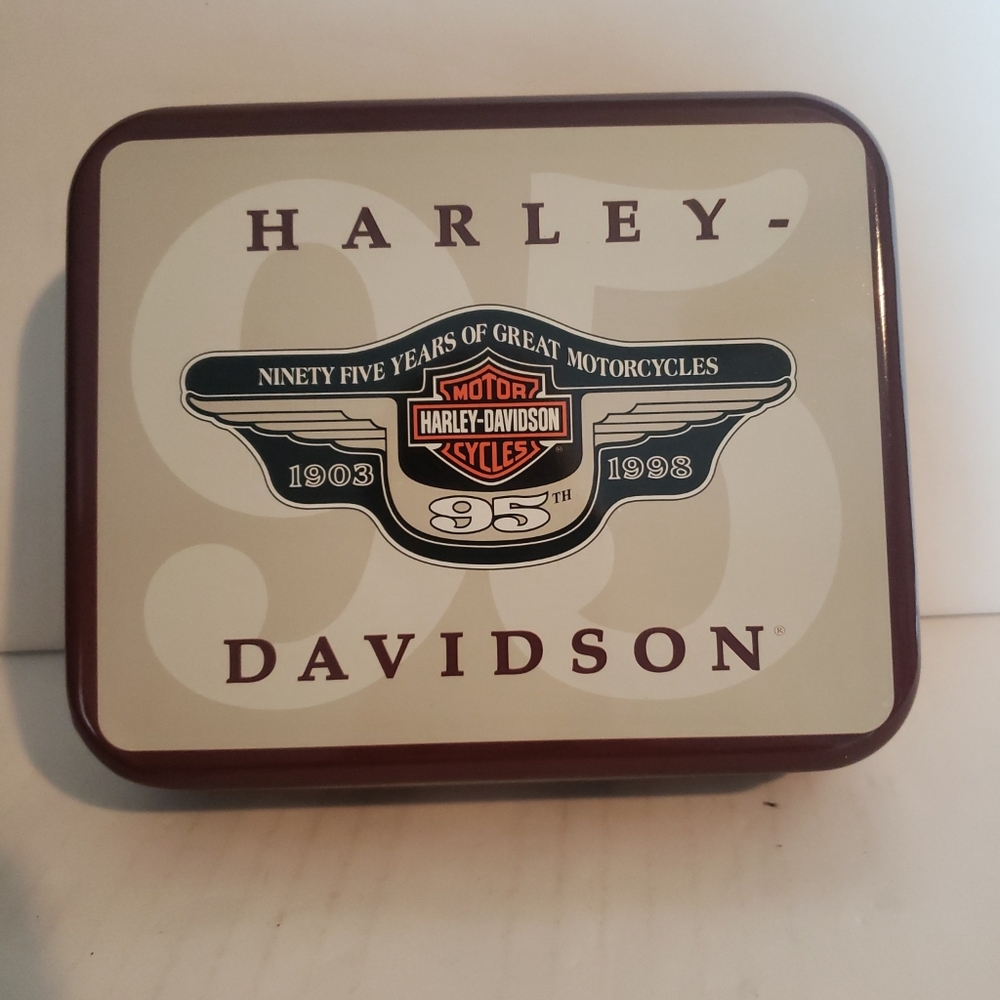 Harley-Davidson 95th Anniversary Pewter Christmas Ornament in Original Tin Box